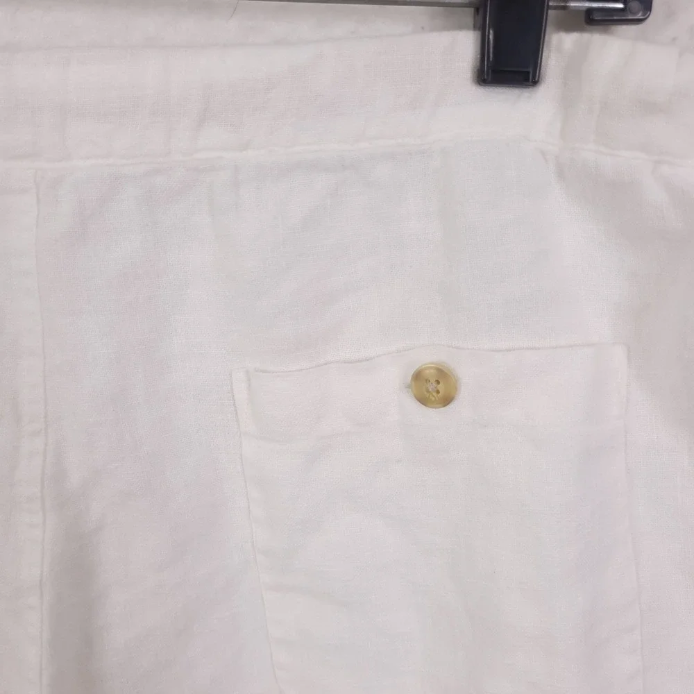 Martin Gordon Linen Shorts Mens Medium White Drawstring Casual Summer Beach